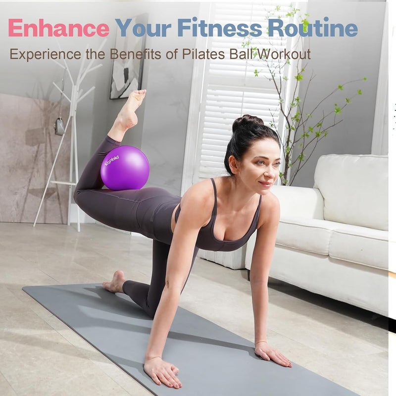 kisnbld Small Exercise Ball, 9 Inch Mini Pilates Ball, Anti Burst and Slip Resistant Mini Yoga Ball for Stability, Fitness, Physical Therapy, Stretching & Core Strength Workout at Home Gym & Office - Image 4